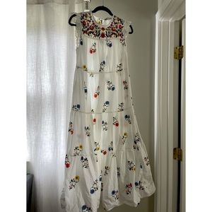 Zara Top Embroidered Maxi